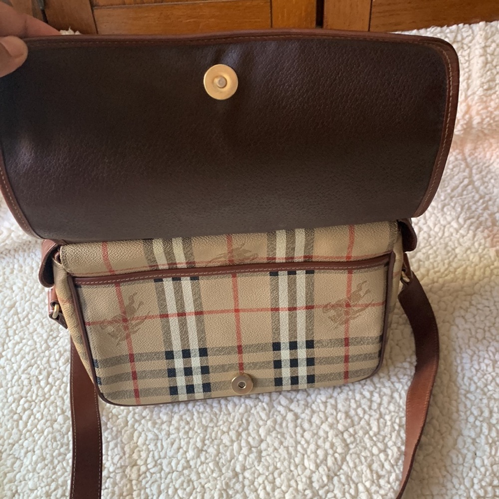 Burberry Tan and Brown Check Crossbody Bag - Well Loved - Picture 2 of 16
